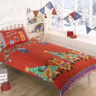 Studio Kids Kerst dekbedovertrek rendier - blended katoen - eenpersoons