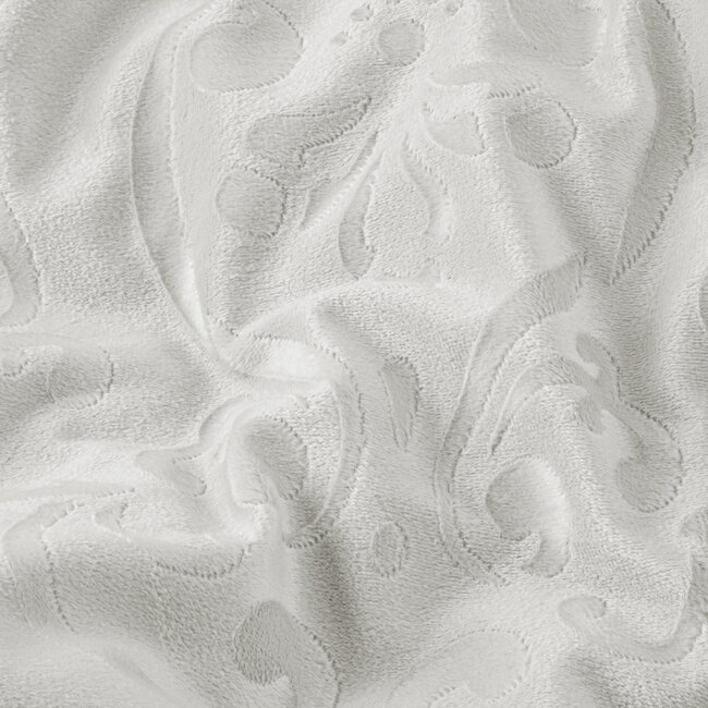 Velvet dekbedovertrek Sultan - embossed - wit - 140x220 + 60x70 cm