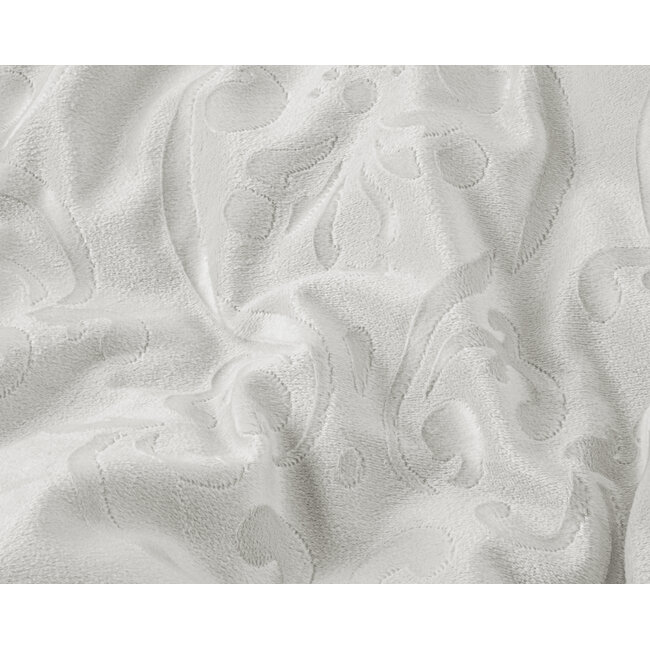 Velvet dekbedovertrek Sultan - embossed - wit - 140x220 + 60x70 cm