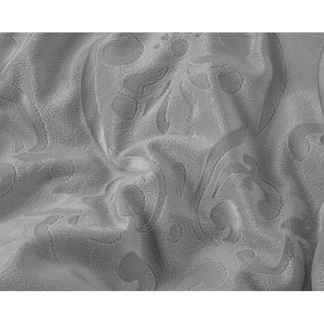 Velvet dekbedovertrek Sultan - embossed - grijs - eenpersoons