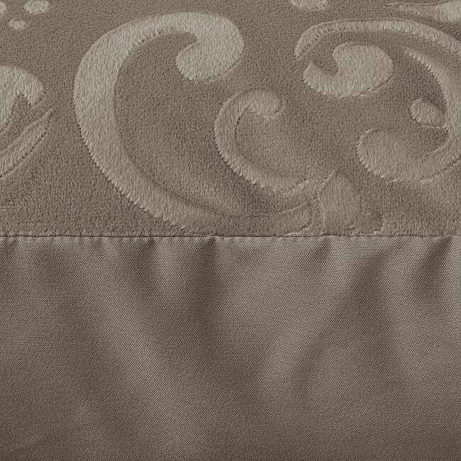 Velvet dekbedovertrek Sultan - embossed - taupe - 140x220 + 60x70cm