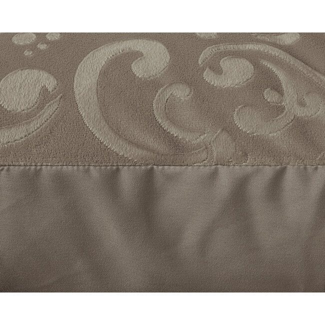 Velvet dekbedovertrek Sultan - embossed - taupe - 140x220 + 60x70cm