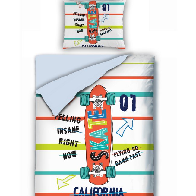 Katoen dekbedovertrek Skate - 140x220 cm