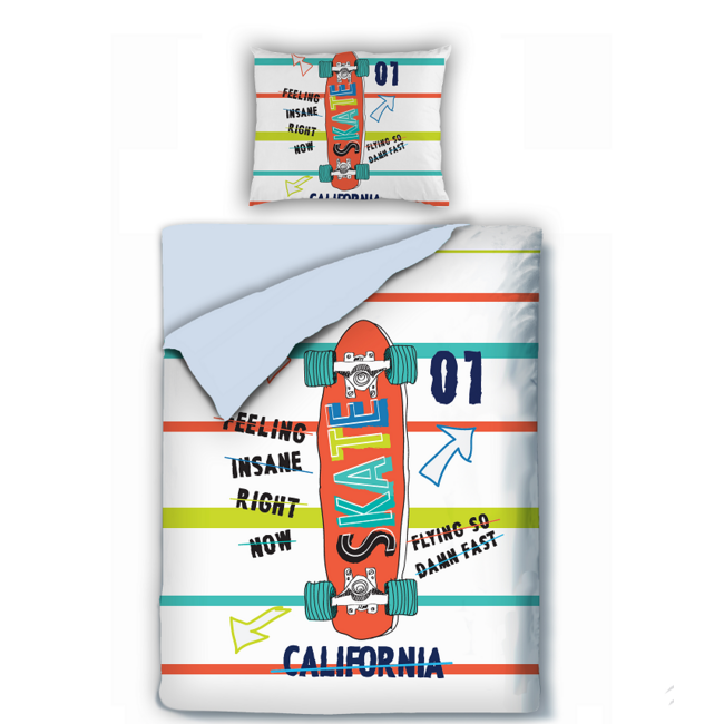 Katoen dekbedovertrek Skate - 140x220 cm