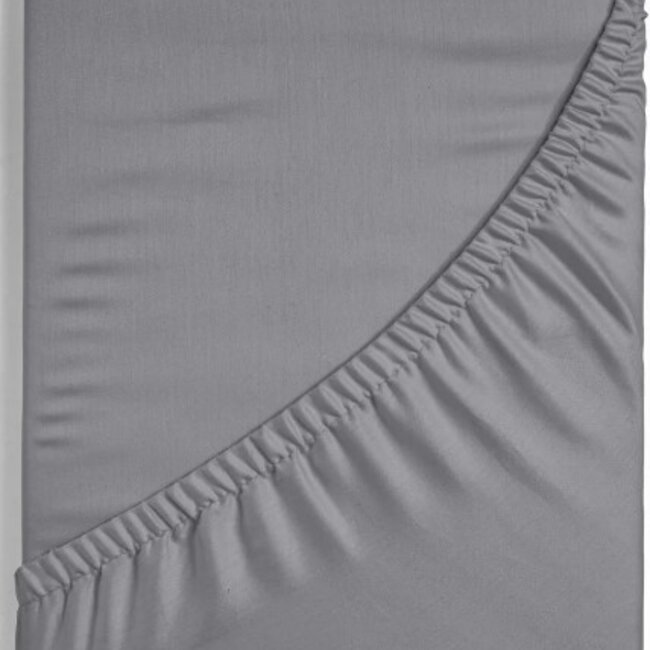 Topper hoeslaken - katoen - grijs