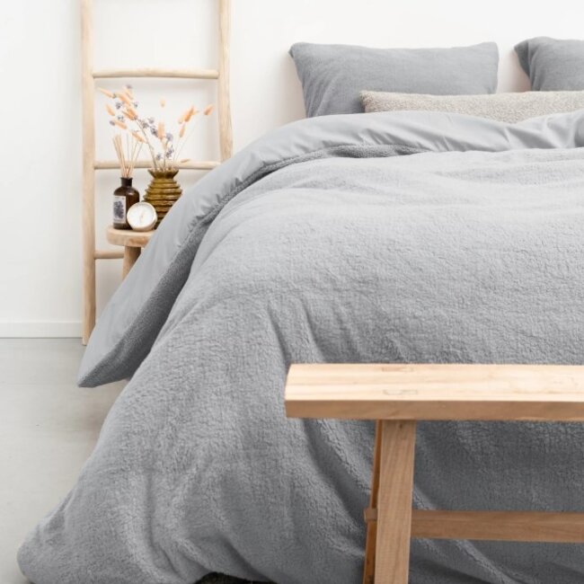 Teddy dekbedovertrek onderkant microvezel - grijs
