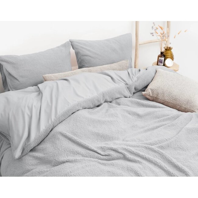Teddy dekbedovertrek onderkant microvezel - grijs