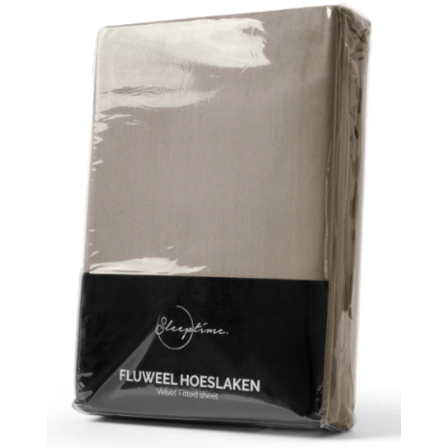 Velvet Hoeslaken - taupe