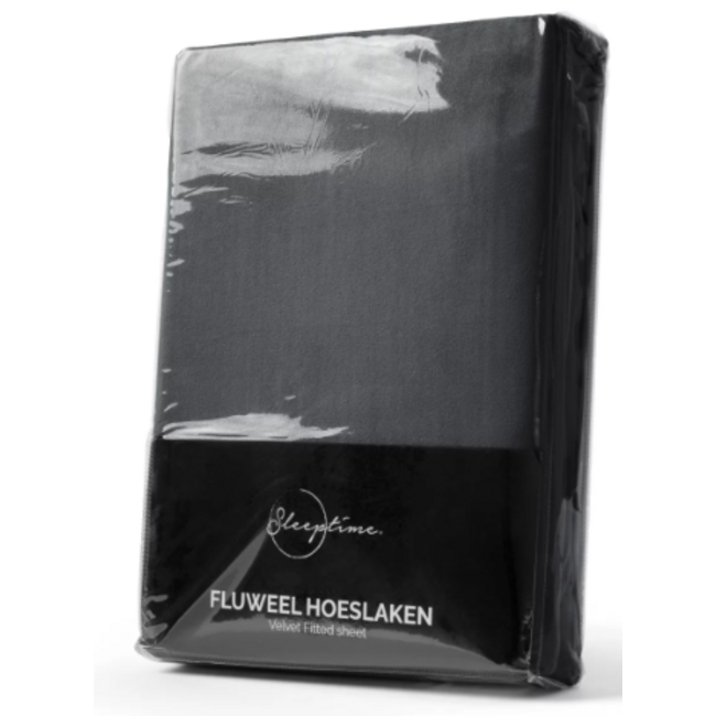 Velvet Hoeslaken - Antraciet