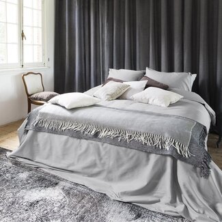 Primaviera Deluxe Katoen satijn dekbedovertrek Leonie - grijs -140x220 cm