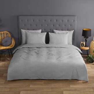 Good Morning Dekbedovertrek uni grijs - katoen