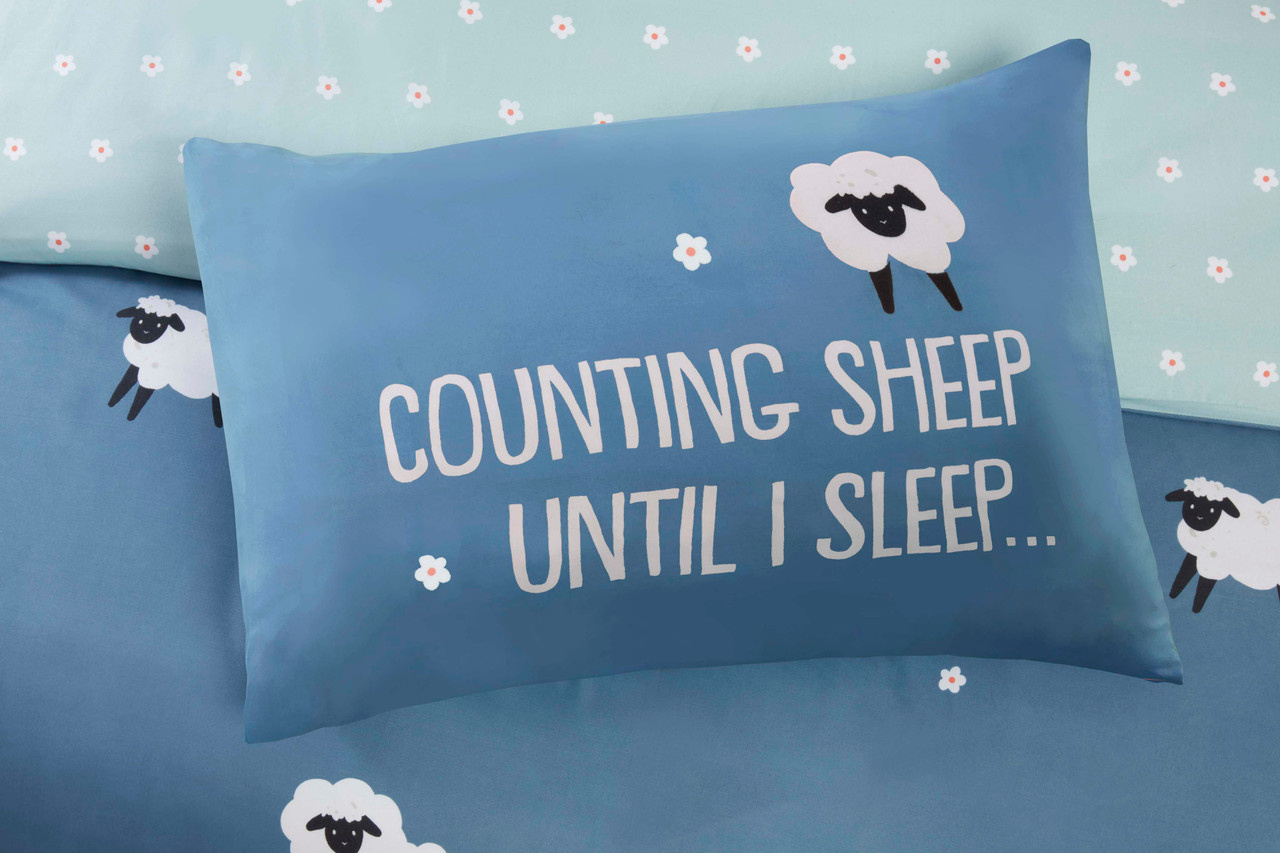 So Soft dekbedovertrek Counting Sheep - blauw - microvezel