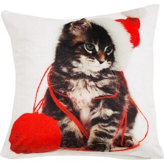 Studio Art Kitten kerst sierkussenhoes 43x43 cm