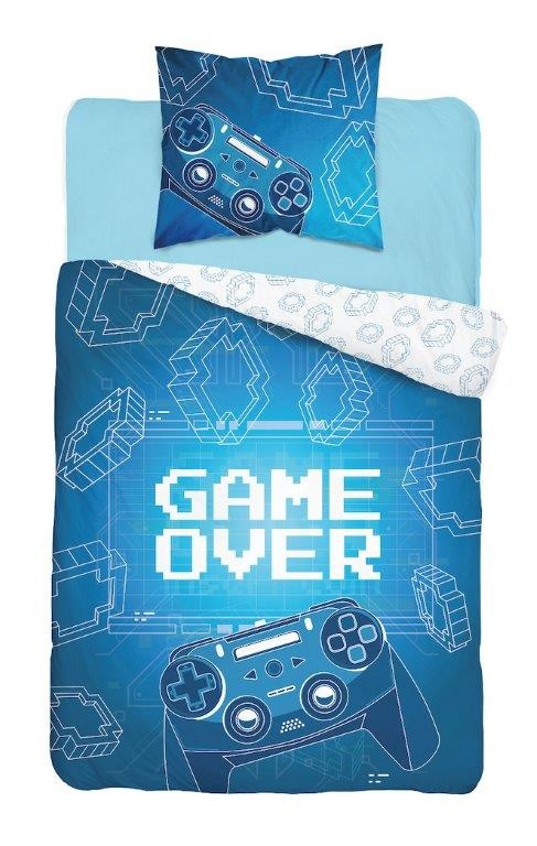 Dekbedovertrek Game over - katoen - 140x200 + 70x80 cm
