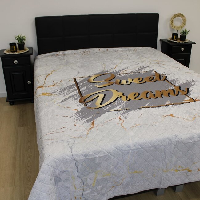 Bedsprei Sweet Dreams marmer look 220x240 cm