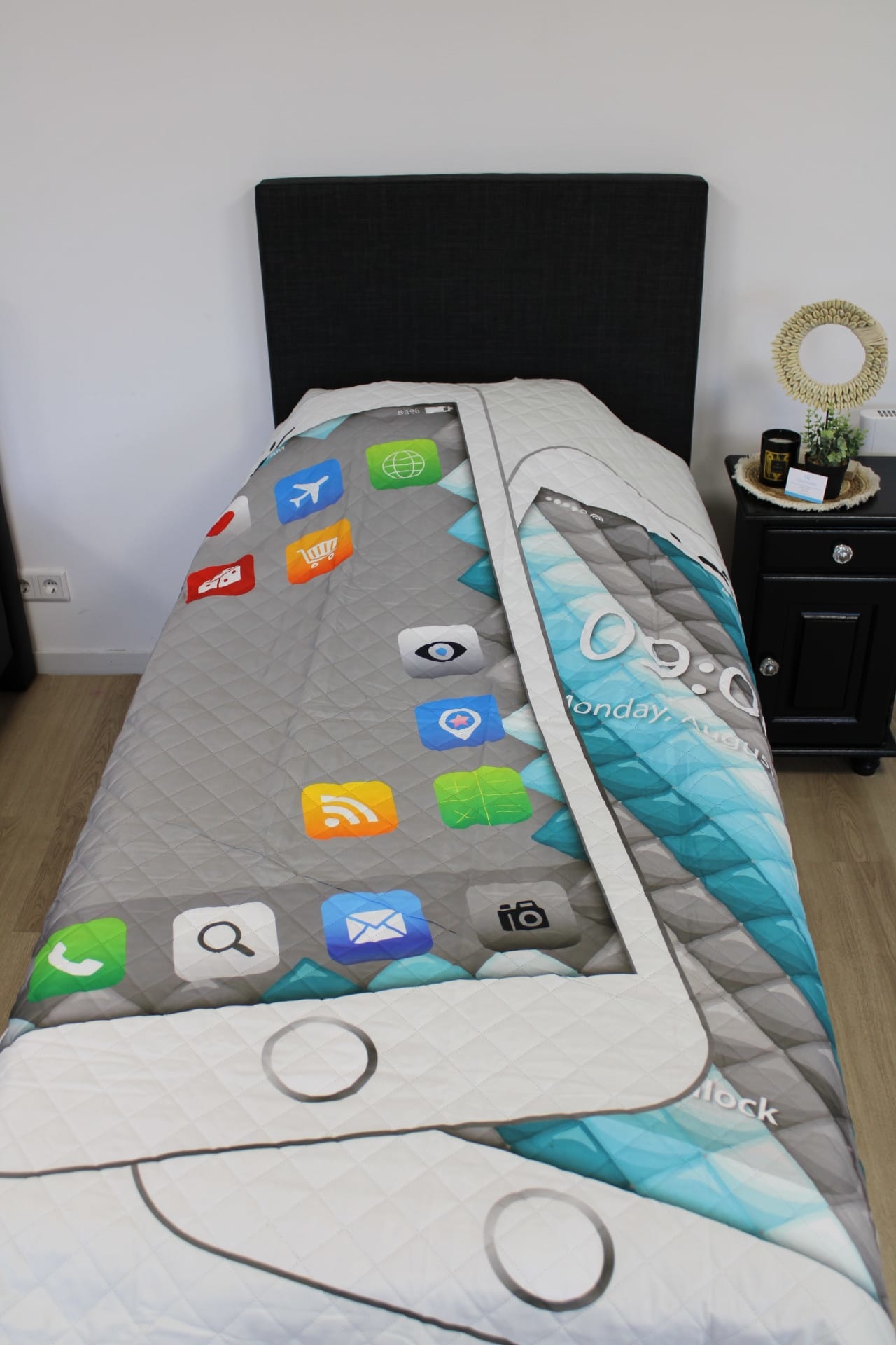 Bedsprei GSM grijs - 170x210 cm