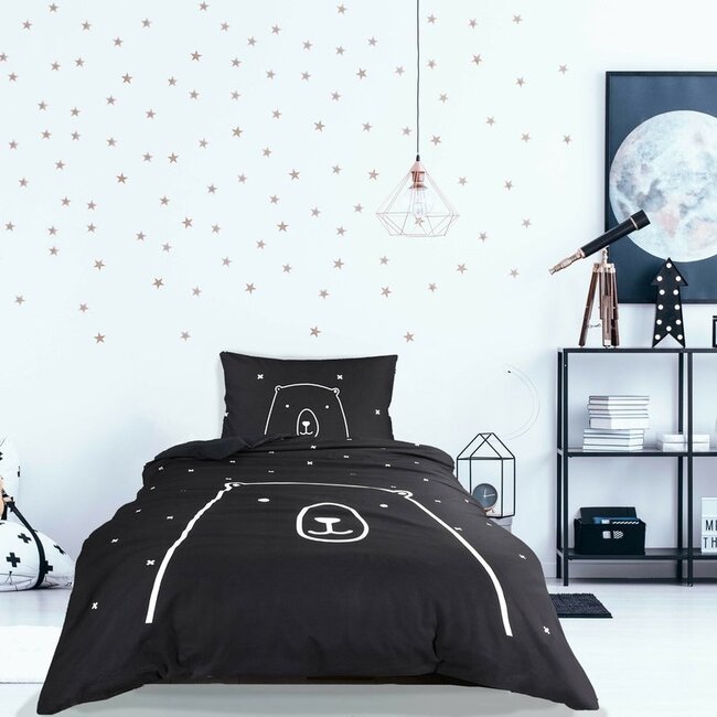 Katoen dekbedovertrek Bear -  katoen - 140x200 + 60x70 cm