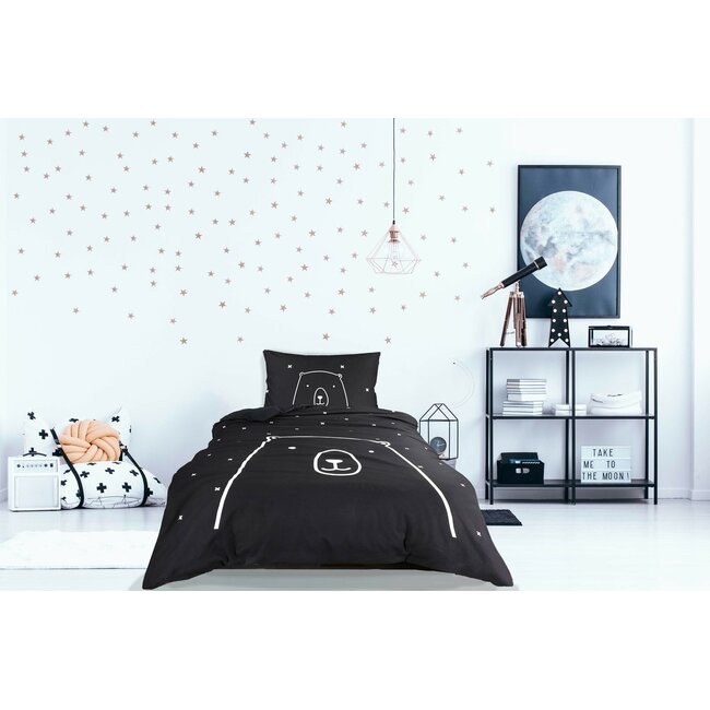 Katoen dekbedovertrek Bear -  katoen - 140x200 + 60x70 cm