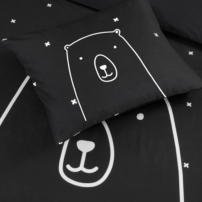 Katoen dekbedovertrek Bear -  katoen - 140x200 + 60x70 cm