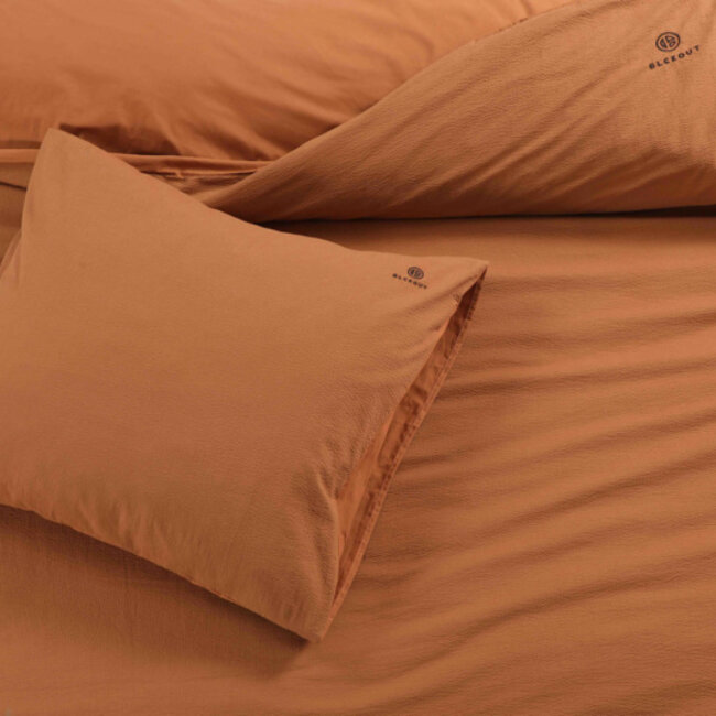 BLCKOUT dekbedovertrek Alberta - roestbruin - biologische percale katoen