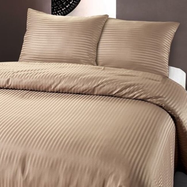 Microvezel dekbedovertrek Dallas - taupe - 140x220 + 60x70cm