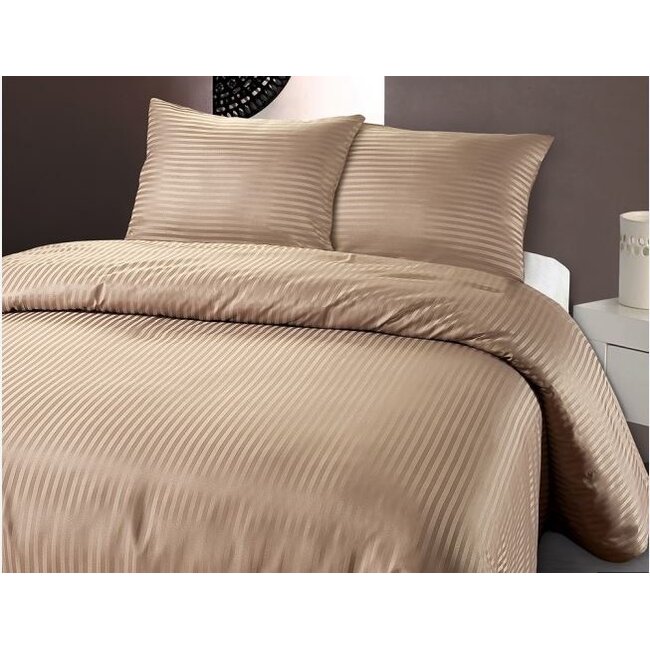 Microvezel dekbedovertrek Dallas - taupe - 140x220 + 60x70cm