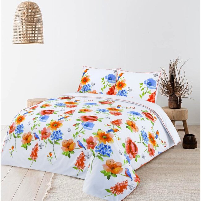 Katoen satijn dekbedovertrek Fiona