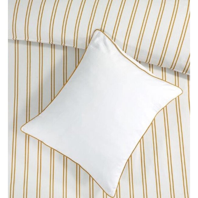 Katoen satijn dekbedovertrek Hugo geel