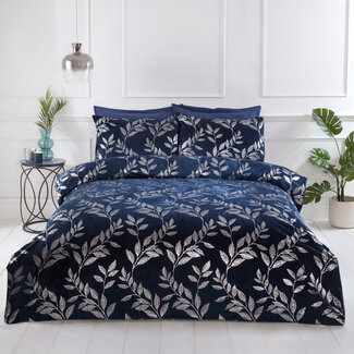 Belle Maison Velvet dekbedovertrek Como navy