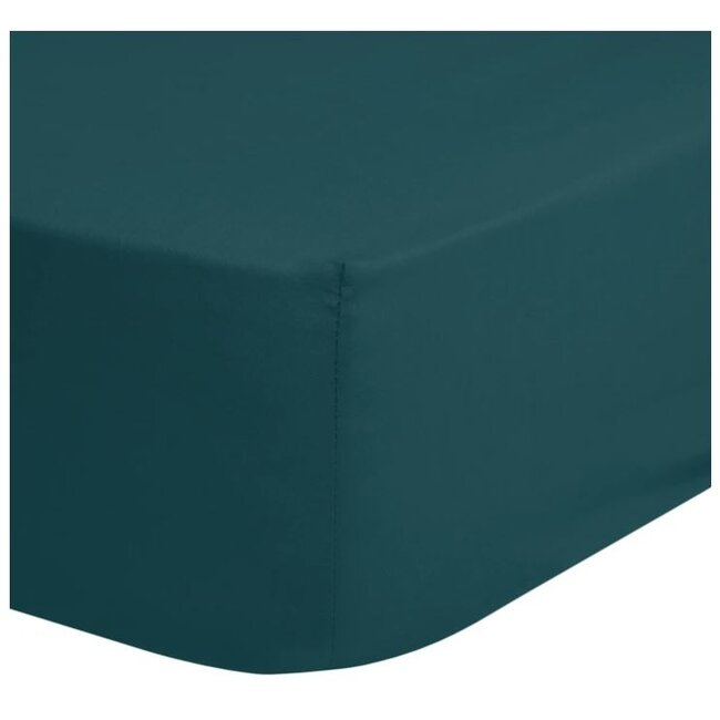 Boxspring hoeslaken - jersey - bleu canard - hoekhoogte 40 cm