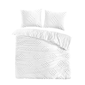 Papillon® Katoen percal dekbedovertrek Helsinki wit - 2-persoons (200x220 + 2st 60x70cm)
