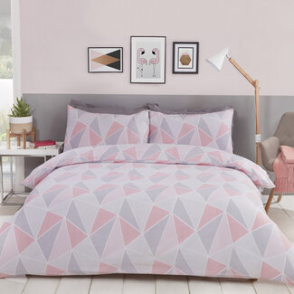 Finest Homeware Polykatoen dekbedovertrek Leo roze