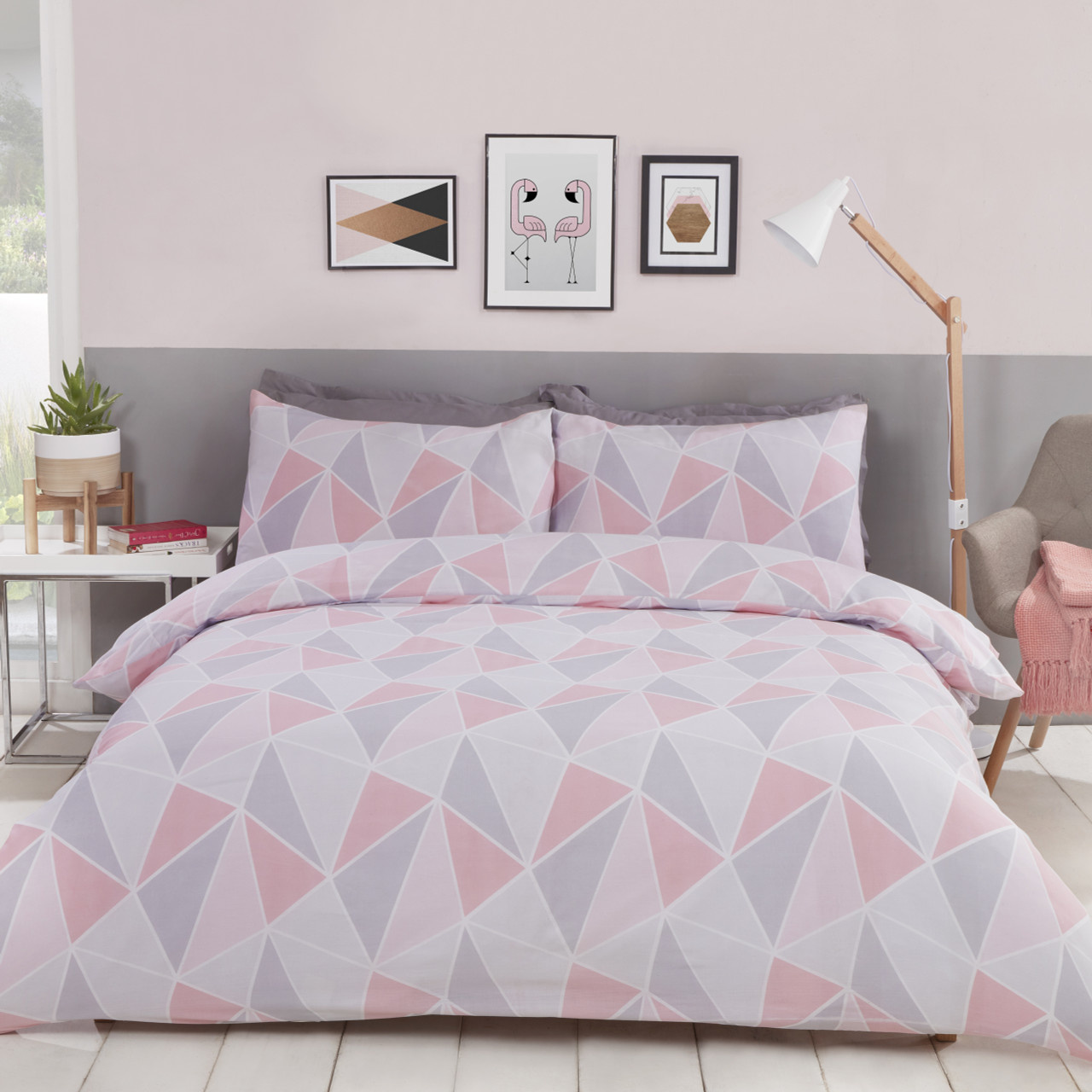Finest Homeware dekbedovertrek Leo roze - blended katoen