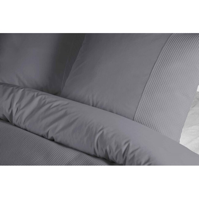 Katoen percal dekbedovertrek Mendoza antraciet