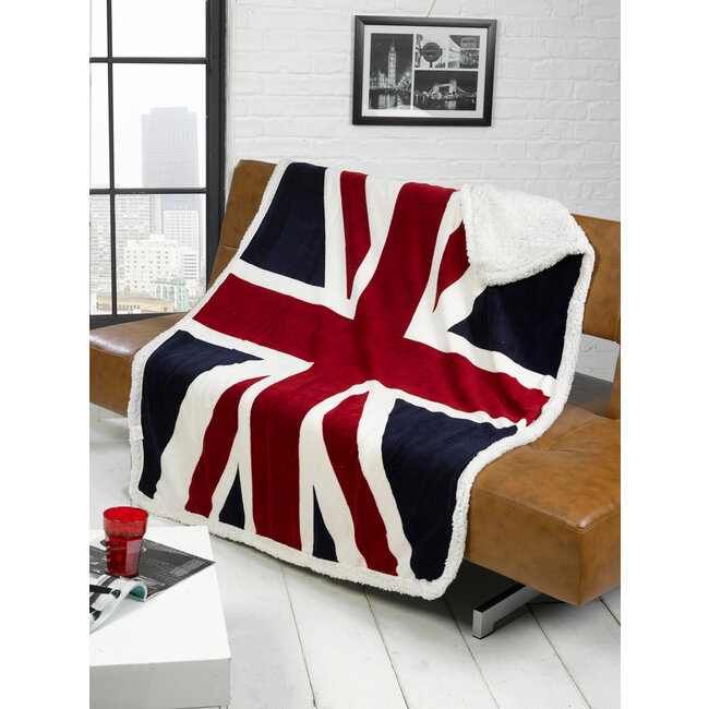 B-keus Union Jack sherpa fleece deken 130x160 cm