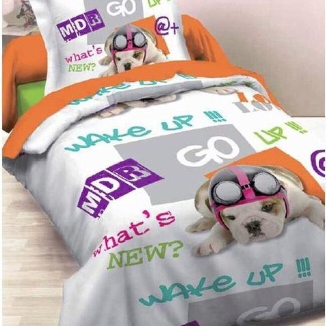 Katoen kinderdekbedovertrek Dog - 140x200 cm