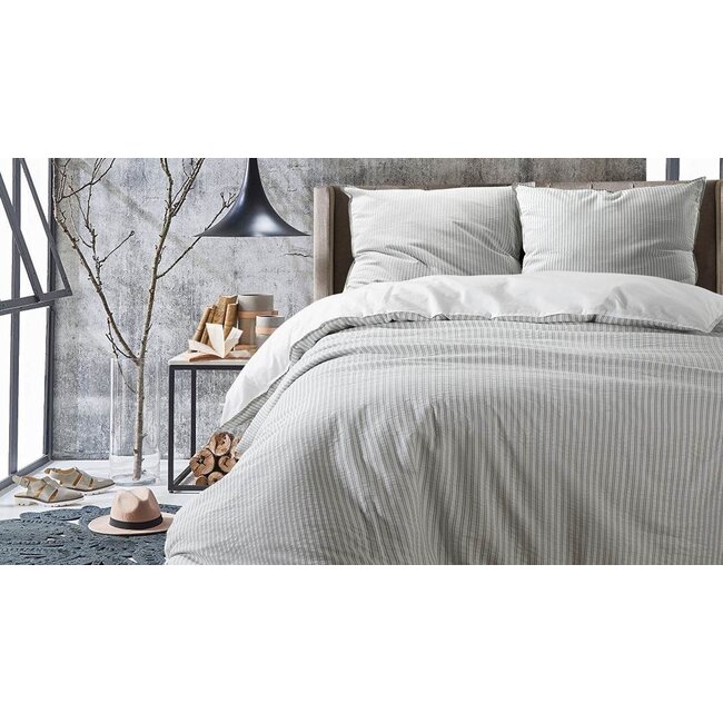 Katoen percal dekbedovertrek Marseille groen