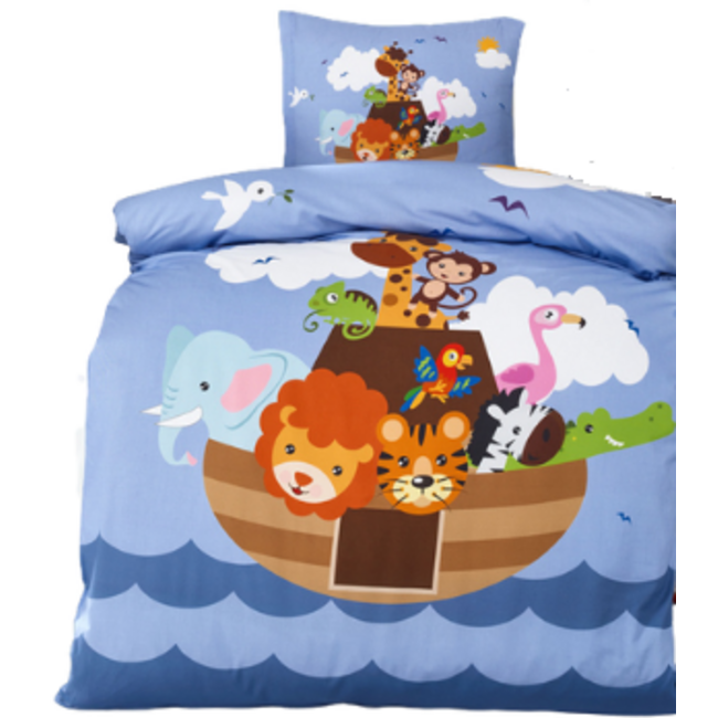 Decoware ledikant dekbedovertrek Noah's ark - katoen - 100x140 cm