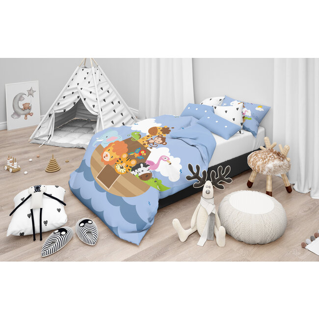 Peuter dekbedovertrek Noah's ark - katoen - 120x150 + 40x60 cm