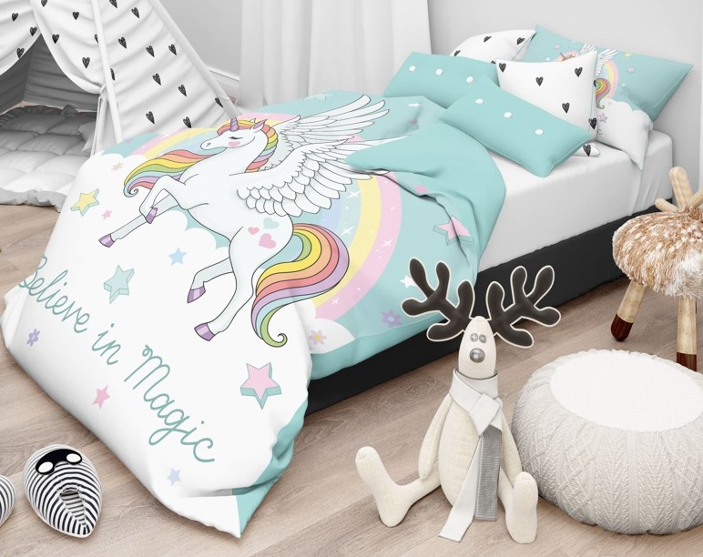 Dekbedovertrek Believe in magic - katoen - 140x220 + 60x70 cm