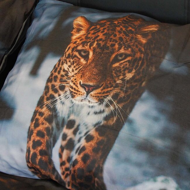 Katoen dekbedovertrek Leopard winter