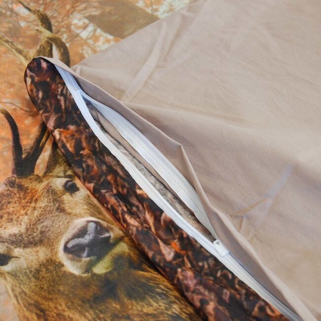 Katoen dekbedovertrek Autumn Deer - 2-persoons (200x220 + 2st. 60x70 cm)