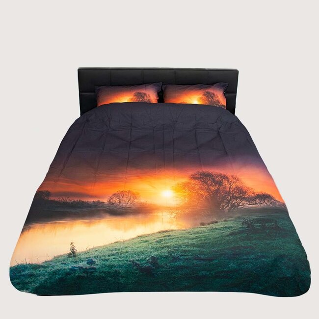 Katoen dekbedovertrek Misty Sunrise