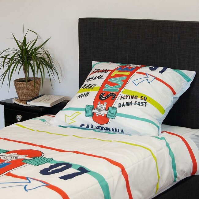 Katoen dekbedovertrek Skate - 140x220 cm
