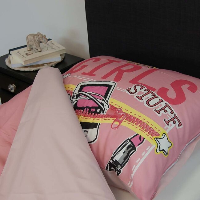 Katoen kinderdekbedovertrek Cute girls - 140x220 cm