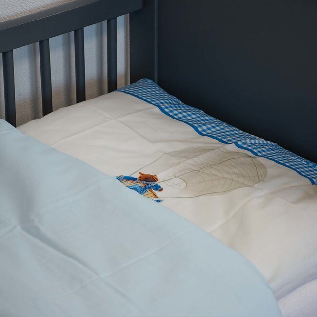 Decoware ledikant dekbedovertrek Luchtballon beer blauw - katoen - 100x140 + 40x60 cm