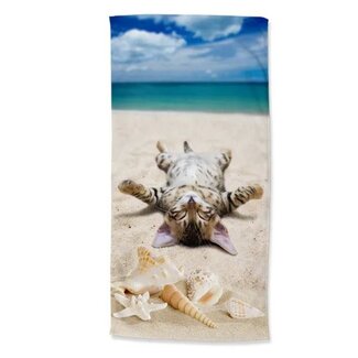 Good Morning Strandlaken Beachcat - handdoek 75x150 cm