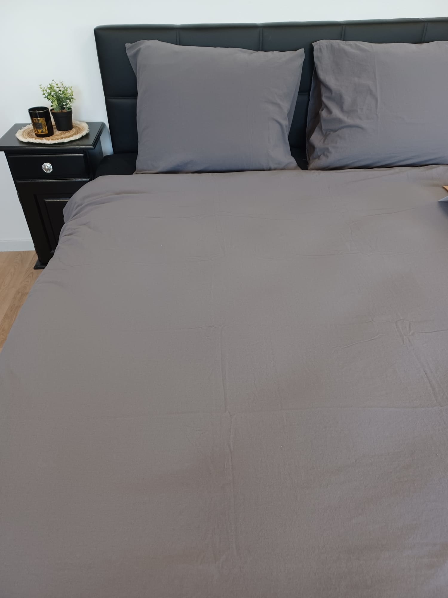 Decoware dekbedovertrek Stone washed - antraciet - katoen