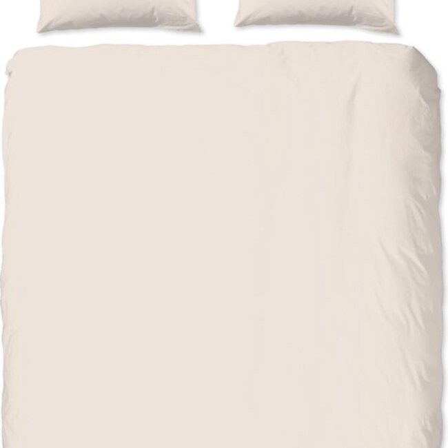 Katoensatijn  dekbedovertrek uni licht zand