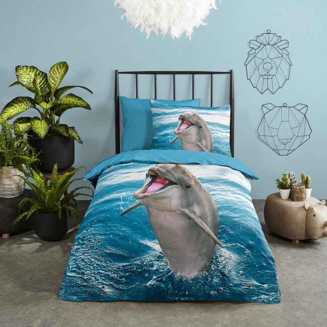 Katoen kinderdekbedovertrek Jump - 140x220 + 60x70 cm